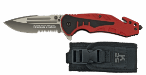 18319 - Couteau pliant K25 rouge. Clip. Lame 8.7