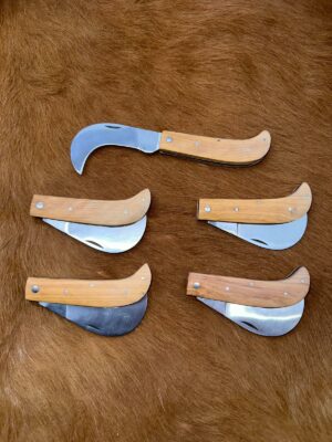 Lot de 5 couteaux de poche manche bois olivier Ref Sm04 avec gravure prénom