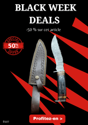 Opération BLACK WEEK -50% sur cet article Magnifique couteau lame acier damas ref B179