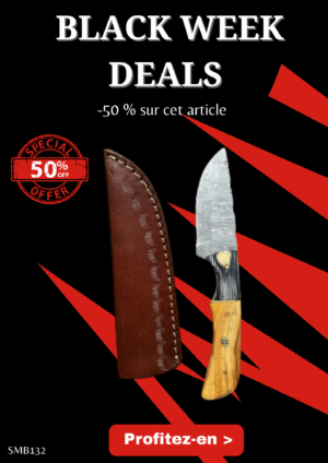Opération BLACK WEEK -50% sur cet article Magnifique petit Couteau smoky Mountain Blades lame en acier Damas et manche en bois d'olivier vendu dans sa boîte ref SMB132
