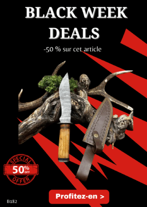 Opération BLACK WEEK -50% sur cet article Magnifique couteau lame acier damas ref B182