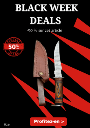 Opération BLACK WEEK -50% sur cet article Magnifique couteau de chez RITE EDGE lame en acier damas 256 couches ref B224