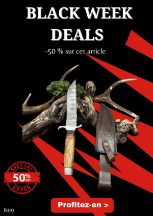 Opération BLACK WEEK -50% sur cet article Magnifique couteau lame acier damas ref B193