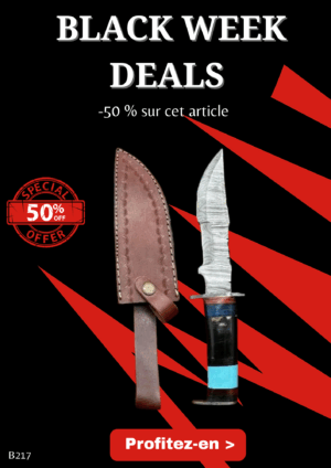 Opération BLACK WEEK -50% sur cet article Magnifique couteau de chez RITE EDGE lame en acier damas 256 couches ref B217