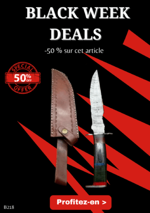 Opération BLACK WEEK -50% sur cet article Magnifique couteau de chez RITE EDGE lame en acier damas 256 couches ref B218