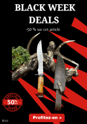 Opération BLACK WEEK -50% sur cet article Magnifique couteau de chez RITE EDGE lame en acier damas 256 couches manche en bois d'olivier ref B213