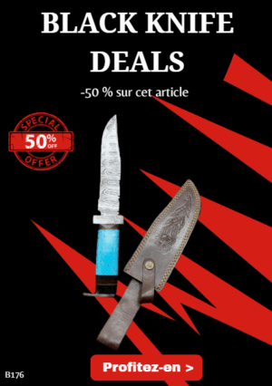 Opération BLACK WEEK -50% sur cet article Magnifique couteau lame acier damas ref B176