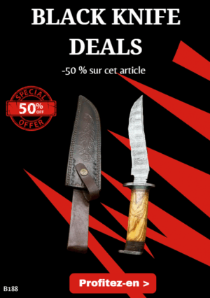 Opération BLACK WEEK -50% sur cet article Magnifique couteau lame acier damas ref B188