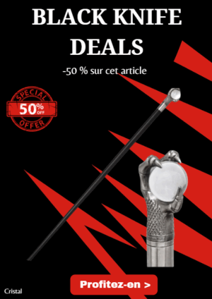 Opération BLACK WEEK -50% sur cet article Canne de marche à pommeau en forme de griffe et boulle de cristal