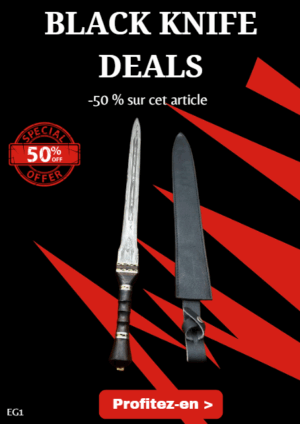 Opération BLACK WEEK -50% sur cet article MAGNIFIQUE EPEE GLADIATOR FORGEE DAMAS 512 COUCHES fab. Artisanale étui cuir Rite EDGE USA ref EG1