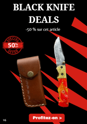 Opération BLACK WEEK -50% sur cet article couteau pliant lame damas 256 couches avec un manche en micarta piece unique ref v6