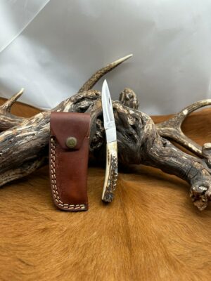 Magnifique Couteau de poche pliant Pradel, manche en bois de Cerf ref BC800