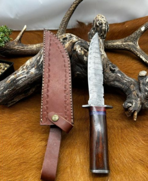 Bowie lame en acier damas 256 couches manche en bois ref B132