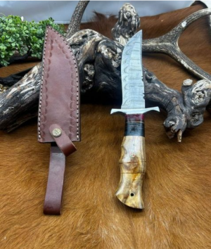 Bowie lame en acier damas 256 couches manche en bois ref B144