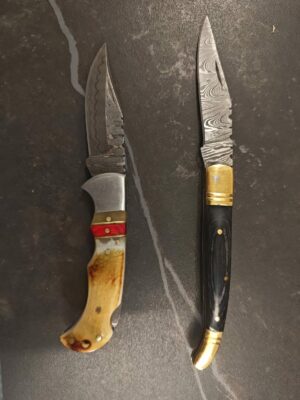 Lot de 2 couteaux de poche damas