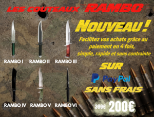 Lot de 6 couteaux Rambo ( Rambo I,II,III,IV,V,VI) RB152