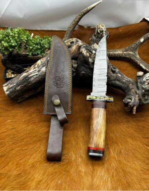 Bowie lame en acier damas 256 couches manche bois ref B114