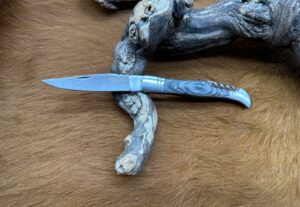 Couteau de Poche Pliant manche en Bois de Rose (Gravure Prénom Offerte) ref CBR01