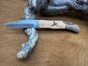 Couteau de Poche Pliant manche en Bois et Noyer Gravé “Faison” (Gravure Prénom Offerte) CNO52