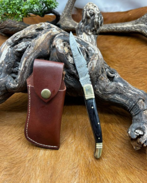 Magnifique couteau de poche pliant, lame en acier damas 256 couches ref P3