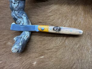 Couteau type : Greffoir manche en Bois gravé (Gravure Prénom Offerte) ref G2513