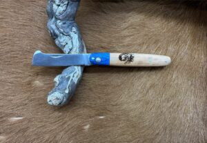 Couteau type : Greffoir manche en Bois gravé (Gravure Prénom Offerte) ref G2516