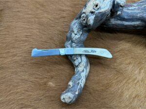 Couteau type : Greffoir manche en Os Gravé (Gravure Prénom Offerte) ref G2528