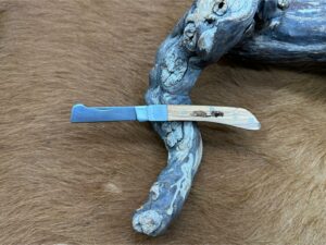 Couteau type : Greffoir manche en Bois Gravé (Gravure Prénom Offerte) ref G2529