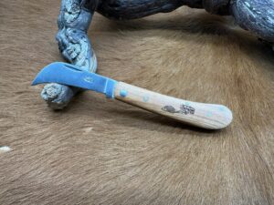 Couteau type : Serpette manche en Bois Gravé (Gravure Prénom Offerte) ref SP2506