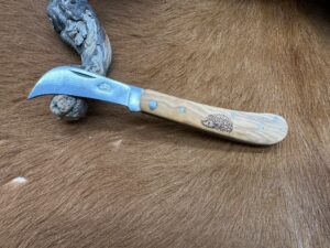 Couteau type : Serpette manche en Bois Gravé (Gravure Prénom Offerte) ref SP2509