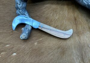 Couteau type : Serpette manche en Bois (Gravure Prénom Offerte) ref SP2510