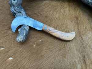 Couteau type : Serpette manche en Bois (Gravure Prénom Offerte) ref SP2512