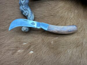 Couteau type : Serpette manche en Bois (Gravure Prénom Offerte) ref SP2515