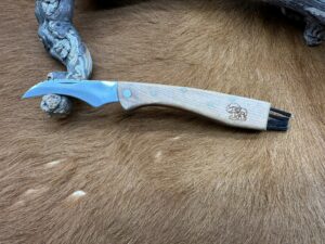 Couteau à Champignons manche en Bois Gravé (Gravure Prénom Offerte) ref SP2517