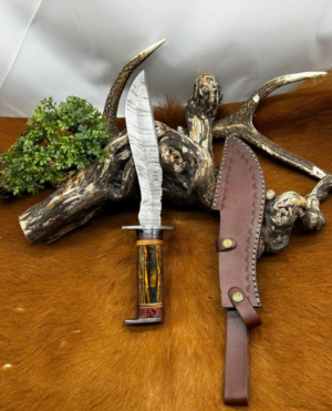 Magnifique couteau lame en acier damas 256 couches de chez RITE EDGE ref B226