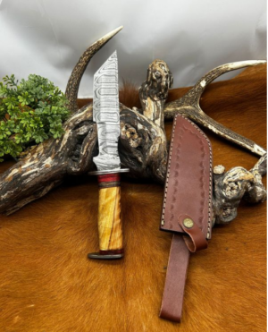 Bowie lame en acier Damas 256 couches de chez RITE EDGE manche en bois d'olivier ref B229