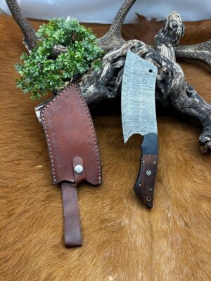 Magnifique Couperet RITE EDGE USA lame damas 256 Couches manche en noyer CP1