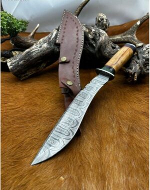 Bowie lame en acier damas 256 couches manche en bois ref B125