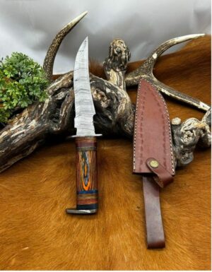 Magnifique couteau de chez RITE EDGE lame en acier damas 256 couches ref B224