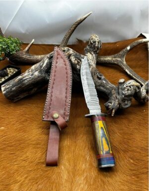 Bowie lame en acier damas 256 couches manche en bois ref B127