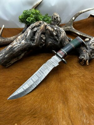 Magnifique couteau lame acier damas ref B191