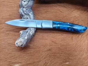 Couteau de poche manche en Micarta "Bleu" ref MCT11