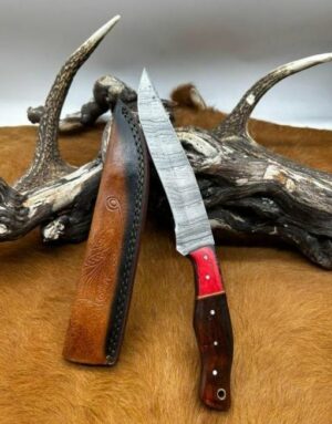 Couteau Damas 256 couches manche en bois ref D28