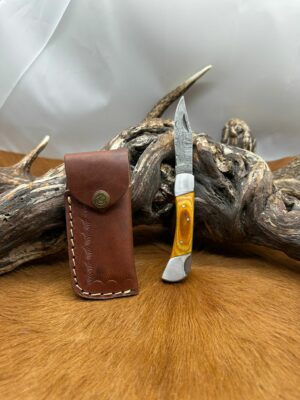 Couteau lame en acier Damas 256couches pliable cp32