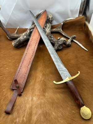 Épée médiévale lame acier Damas 512 couches-EM97