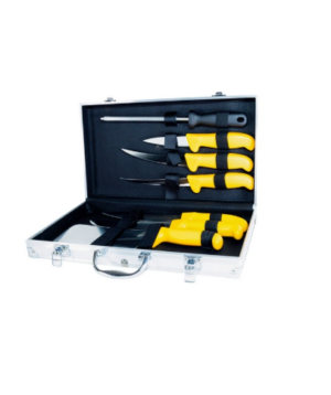 MALLETTE 6 COUTEAUX + 1 FUSIL BOITE COULEUR Réf. : PCOT005009