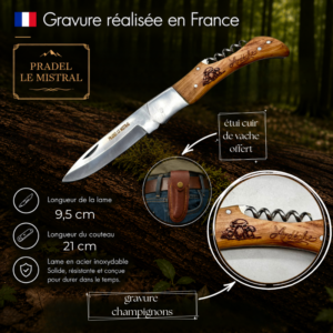 Couteau de poche Pradel le Mistral avec champignons C1102champignons