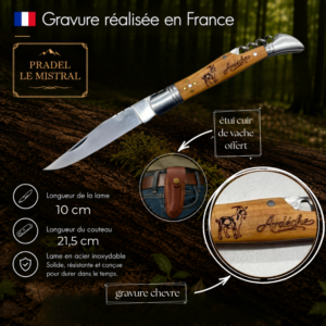 Couteau de poche Pradel le Mistral avec chèvre C1022chevre