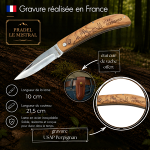 Couteau de poche Pradel le Mistral avec USAP PERPIGNAN C1004USAP Perpignan