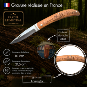 Couteau de poche Pradel le Mistral avec LOU RUGBY C1004Lou rugby